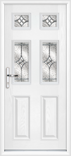 Northumberland Zinc Art Elegance black composite back door with toplight